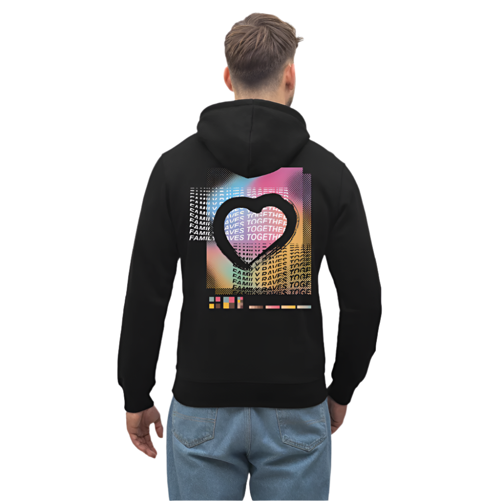 Family raves together - Unisex Bio-Hoodie - Schwarz