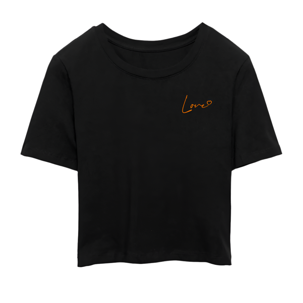 Cropped T-Shirt - Early Bird Drop - Schwarz