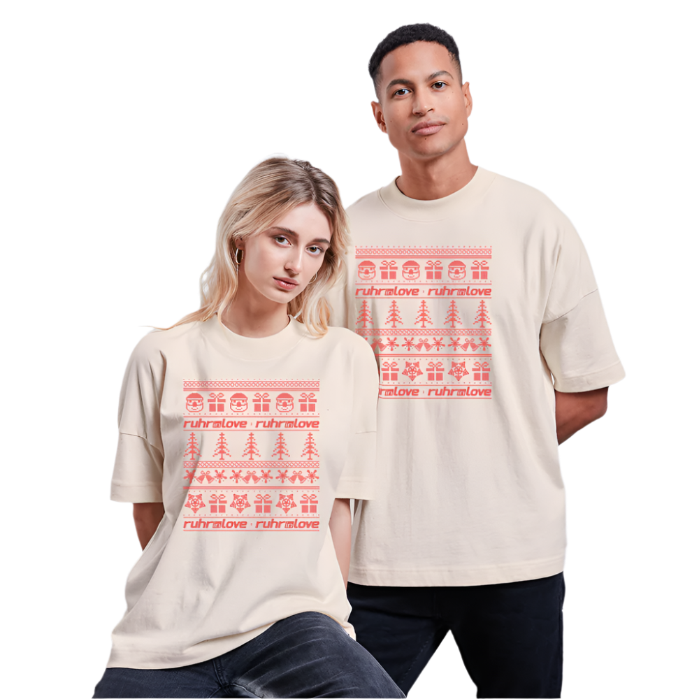 Embroidered - Unisex Oversize Bio-T-Shirt - Naturweiß