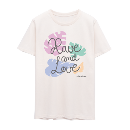 Rave Monstera - Unisex Organic T-Shirt - Cremeweiss