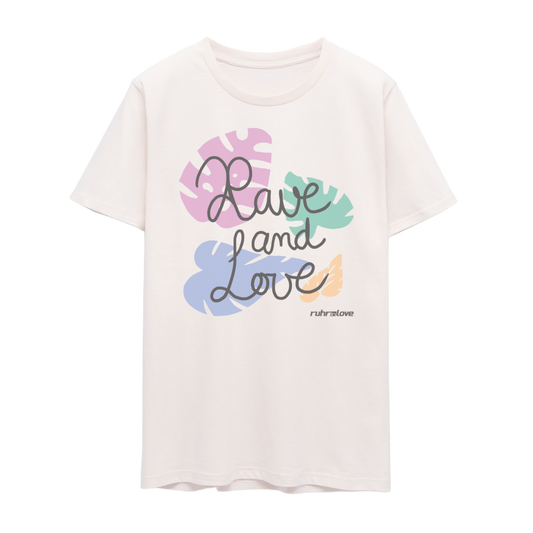 Rave Monstera - Unisex Organic T-Shirt - Cremeweiss